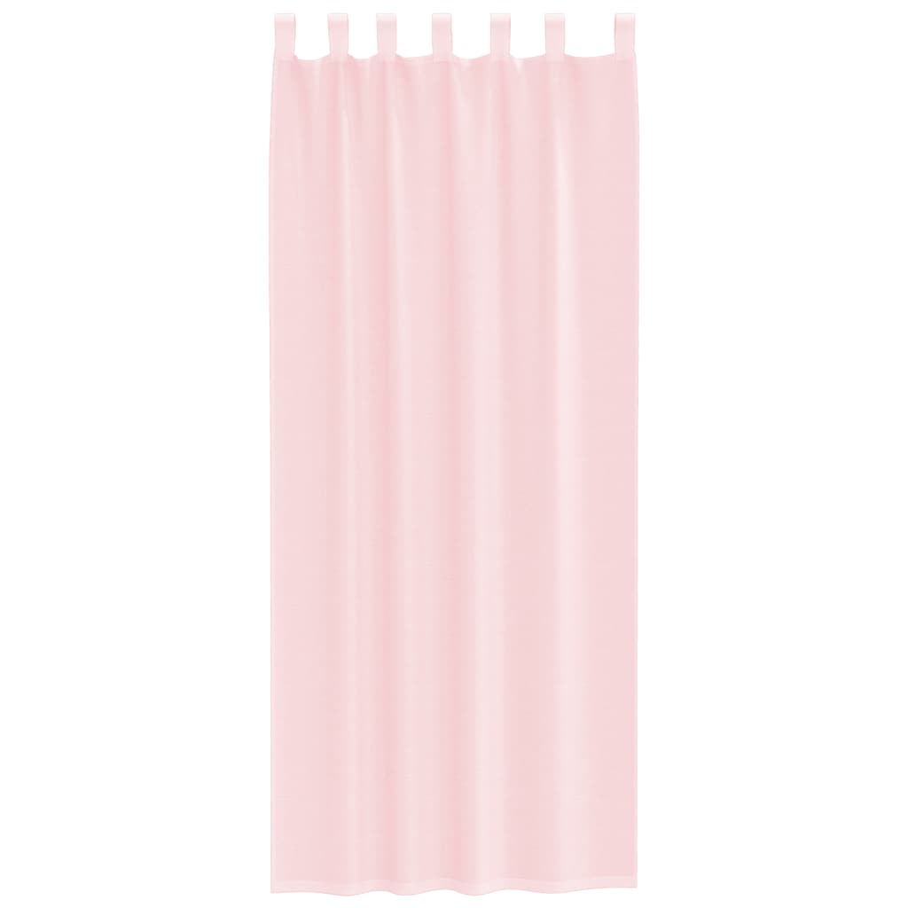 Gordijnen voile met lussen 2 st 140x260 cm lichtroze is nu te koop bij PeponiXL, paradijselijk wonen!