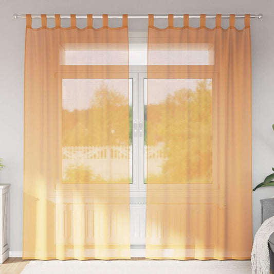 Gordijnen met lus 2 st 140x225 cm oranje is nu te koop bij PeponiXL, paradijselijk wonen!