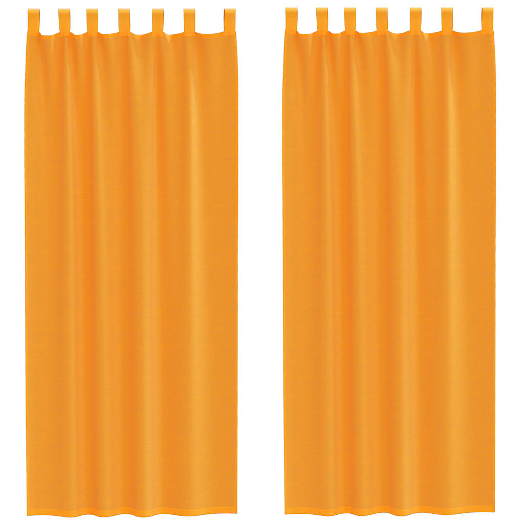 Gordijnen Voile met lussen 2 st 140x260 cm oranje is nu te koop bij PeponiXL, paradijselijk wonen!
