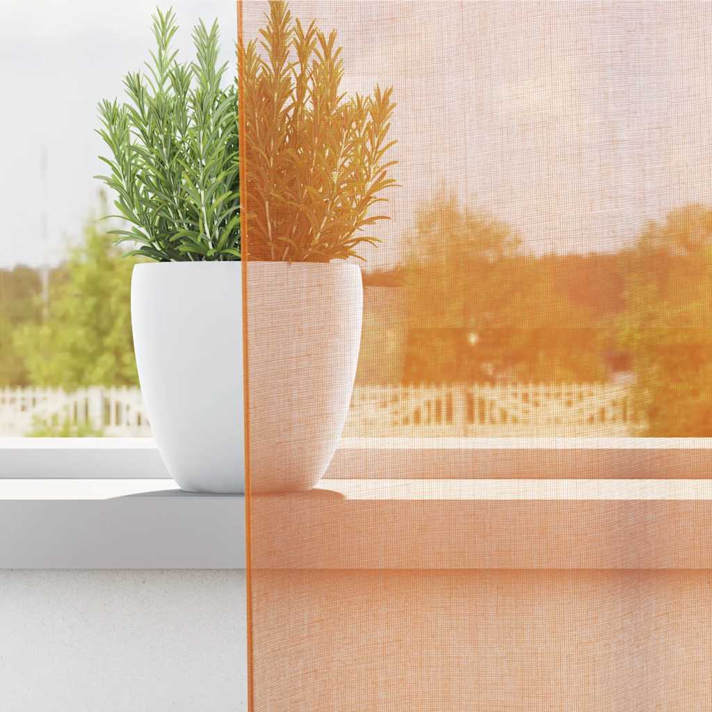 Gordijnen Voile met lussen 2 st 140x260 cm oranje is nu te koop bij PeponiXL, paradijselijk wonen!