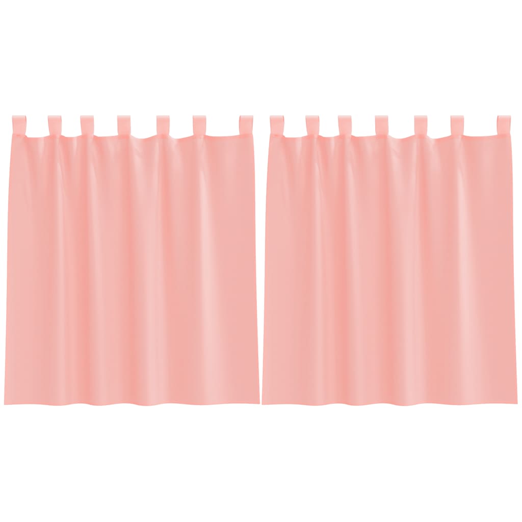 Gordijnen voile met lussen 2 st 140x140 cm roze is nu te koop bij PeponiXL, paradijselijk wonen!