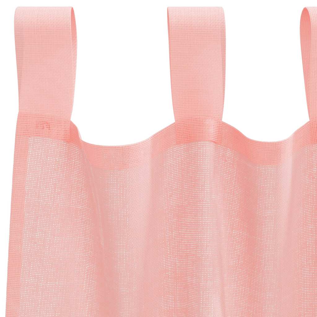 Gordijnen voile met lussen 2 st 140x140 cm roze is nu te koop bij PeponiXL, paradijselijk wonen!