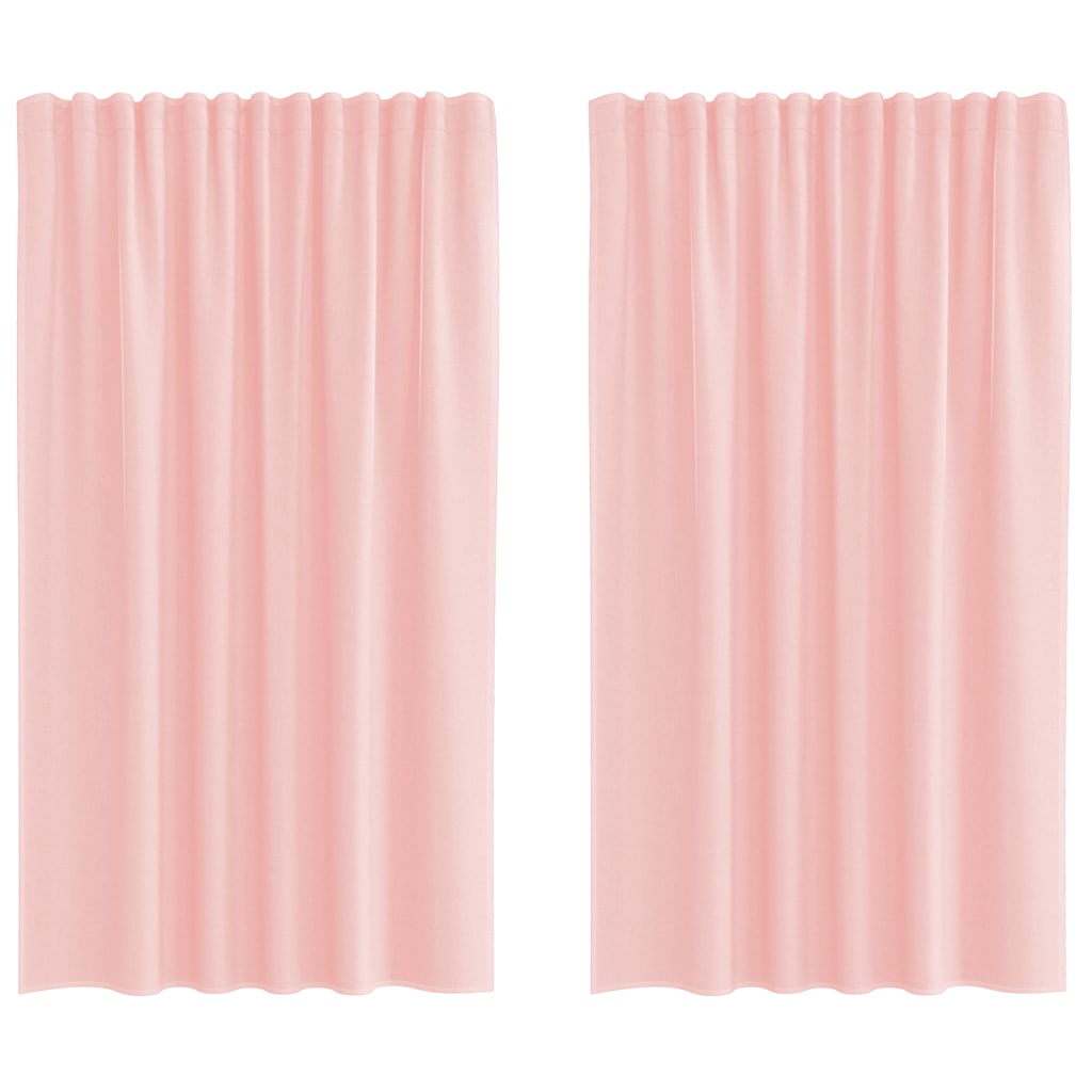 Gordijnen met lussen 2 st 140x175 cm roze is nu te koop bij PeponiXL, paradijselijk wonen!