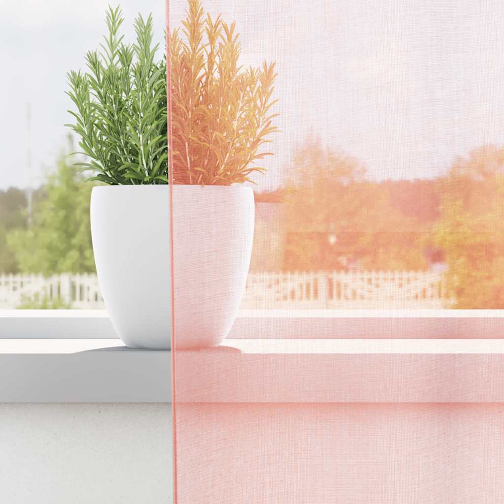 Gordijnen met lussen 2 st 140x175 cm roze is nu te koop bij PeponiXL, paradijselijk wonen!