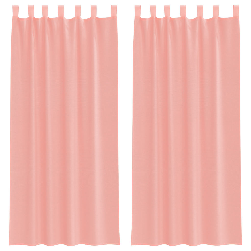 Gordijnen voile met lussen 2 st 140x225 cm roze is nu te koop bij PeponiXL, paradijselijk wonen!