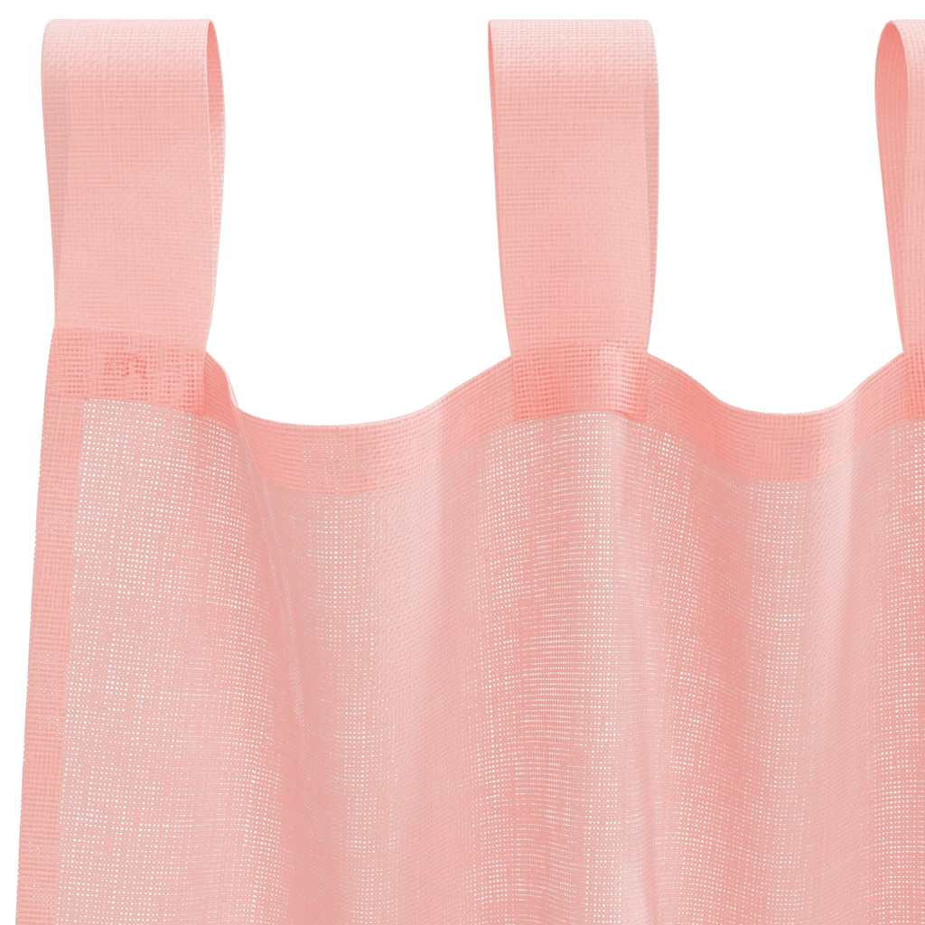 Gordijnen voile met lussen 2 st 140x225 cm roze is nu te koop bij PeponiXL, paradijselijk wonen!