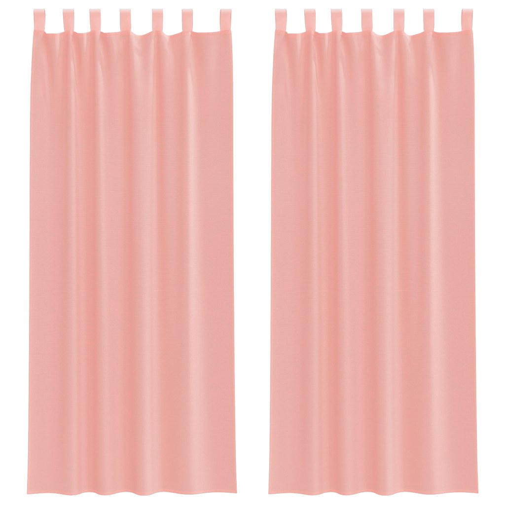 Gordijnen voile met lussen 2 st 140x260 cm roze is nu te koop bij PeponiXL, paradijselijk wonen!