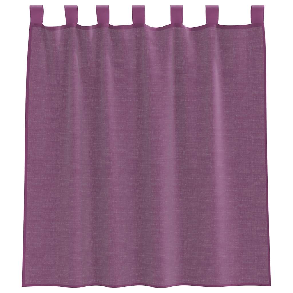 Gordijnen met lussen 2 st paars 140x140 cm is nu te koop bij PeponiXL, paradijselijk wonen!