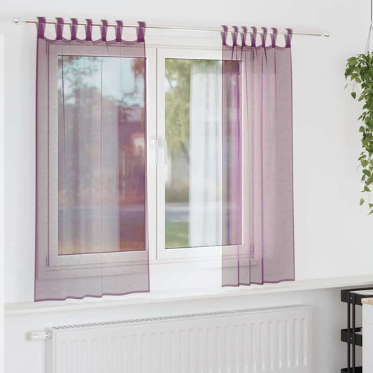 Gordijnen met lussen 2 st paars 140x140 cm is nu te koop bij PeponiXL, paradijselijk wonen!