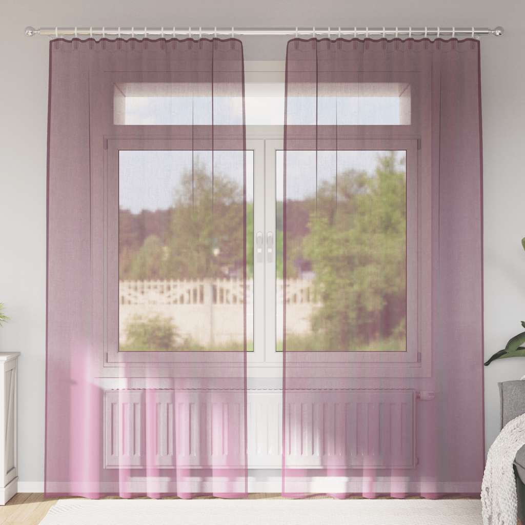 Gordijnen met lussen 2 st 140x245 cm paars is nu te koop bij PeponiXL, paradijselijk wonen!