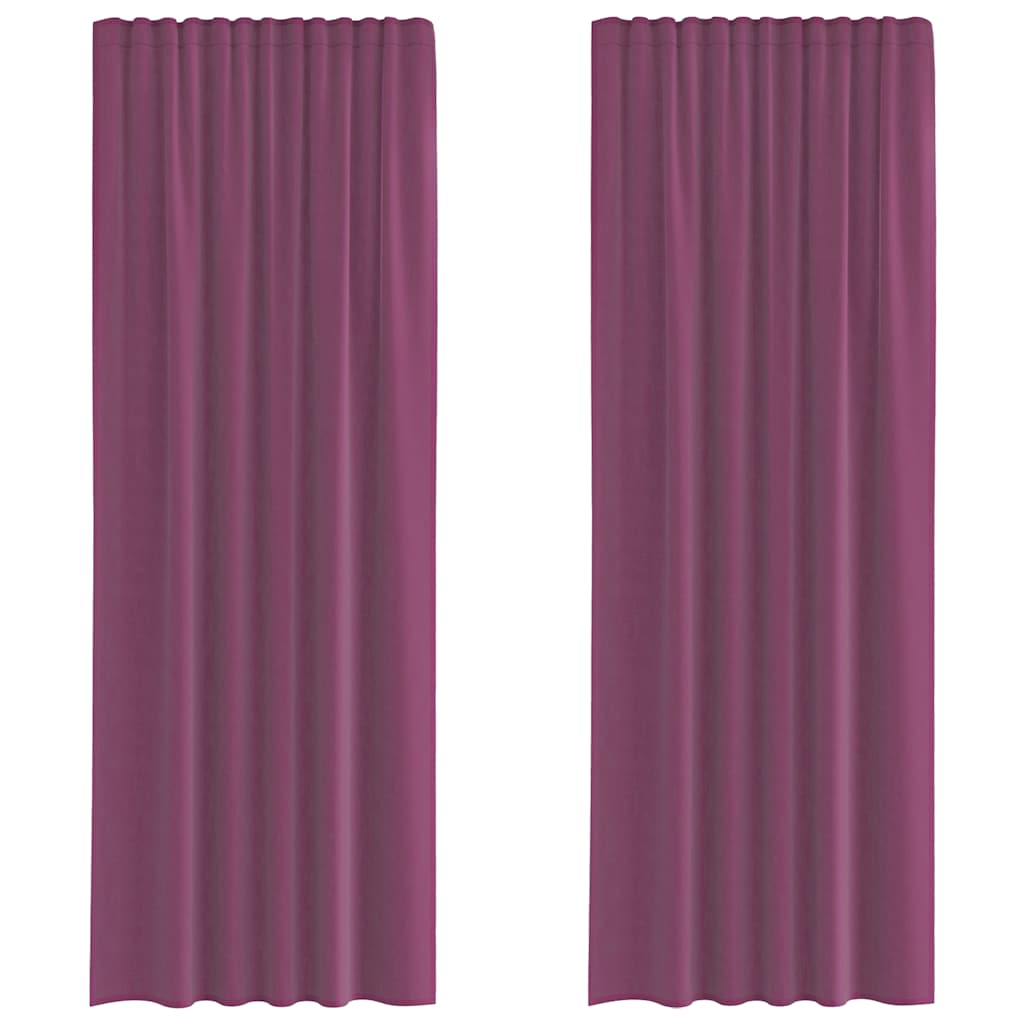Gordijnen met lussen 2 st 140x260 cm paars is nu te koop bij PeponiXL, paradijselijk wonen!