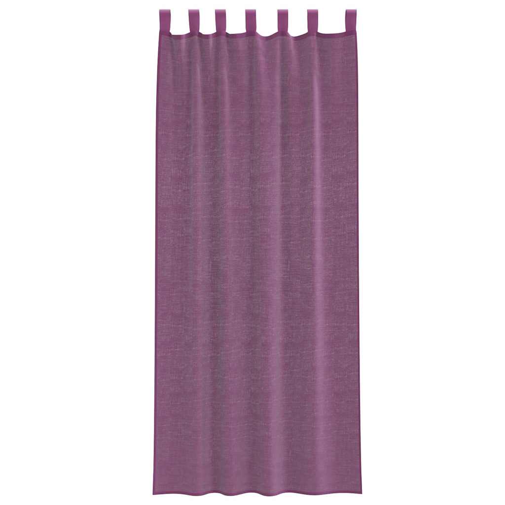 Gordijnen met lussen 2 st 140x260 cm paars is nu te koop bij PeponiXL, paradijselijk wonen!