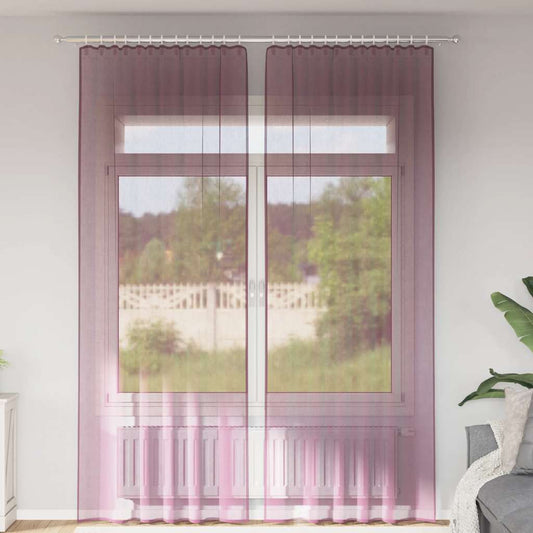Gordijnen met lussen 2 st 140x260 cm paars is nu te koop bij PeponiXL, paradijselijk wonen!