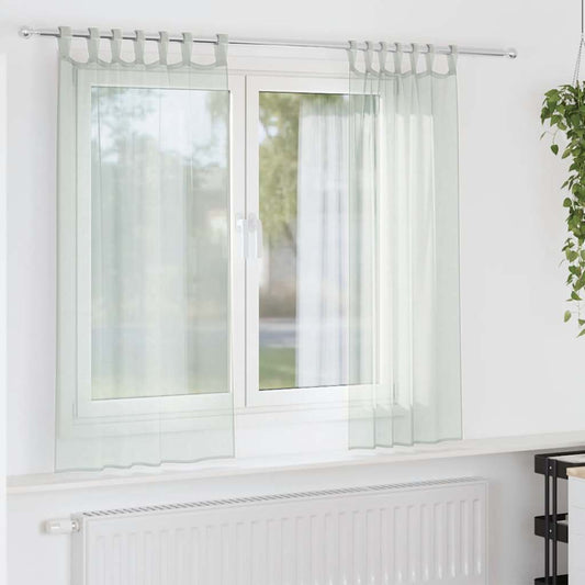 Gordijnen voile met lussen 2 st 140x140 cm lichtgrijs is nu te koop bij PeponiXL, paradijselijk wonen!