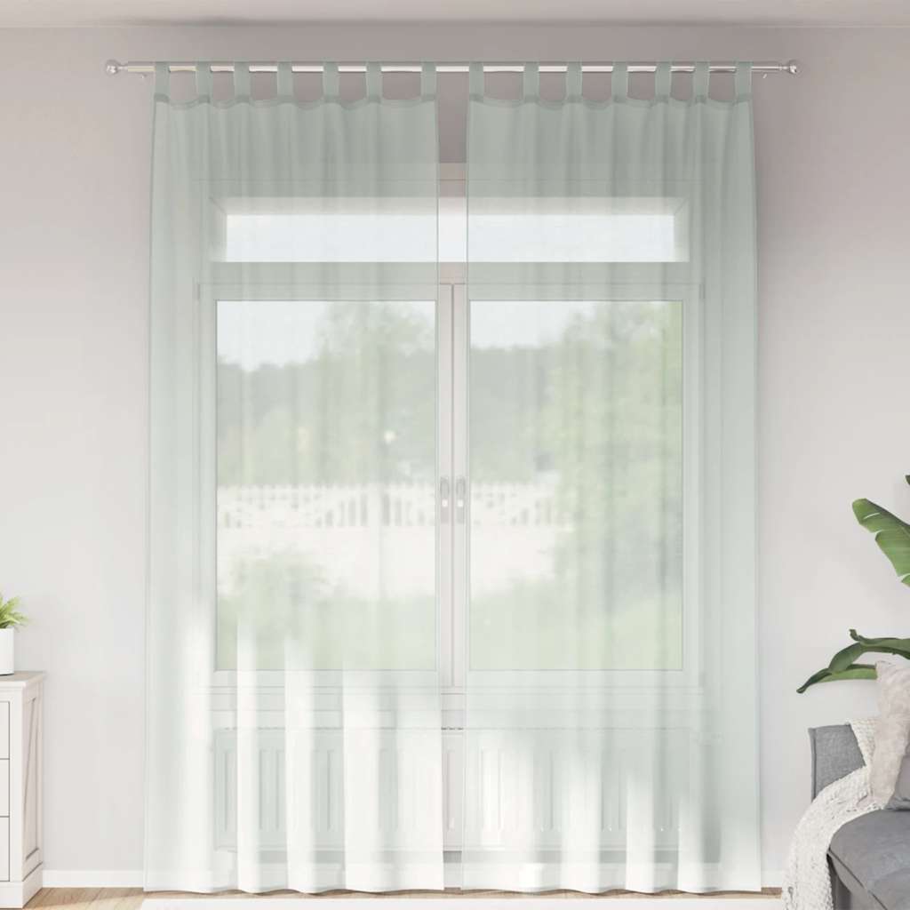 Gordijnen voile met lussen 2 st 140x260 cm lichtgrijs is nu te koop bij PeponiXL, paradijselijk wonen!