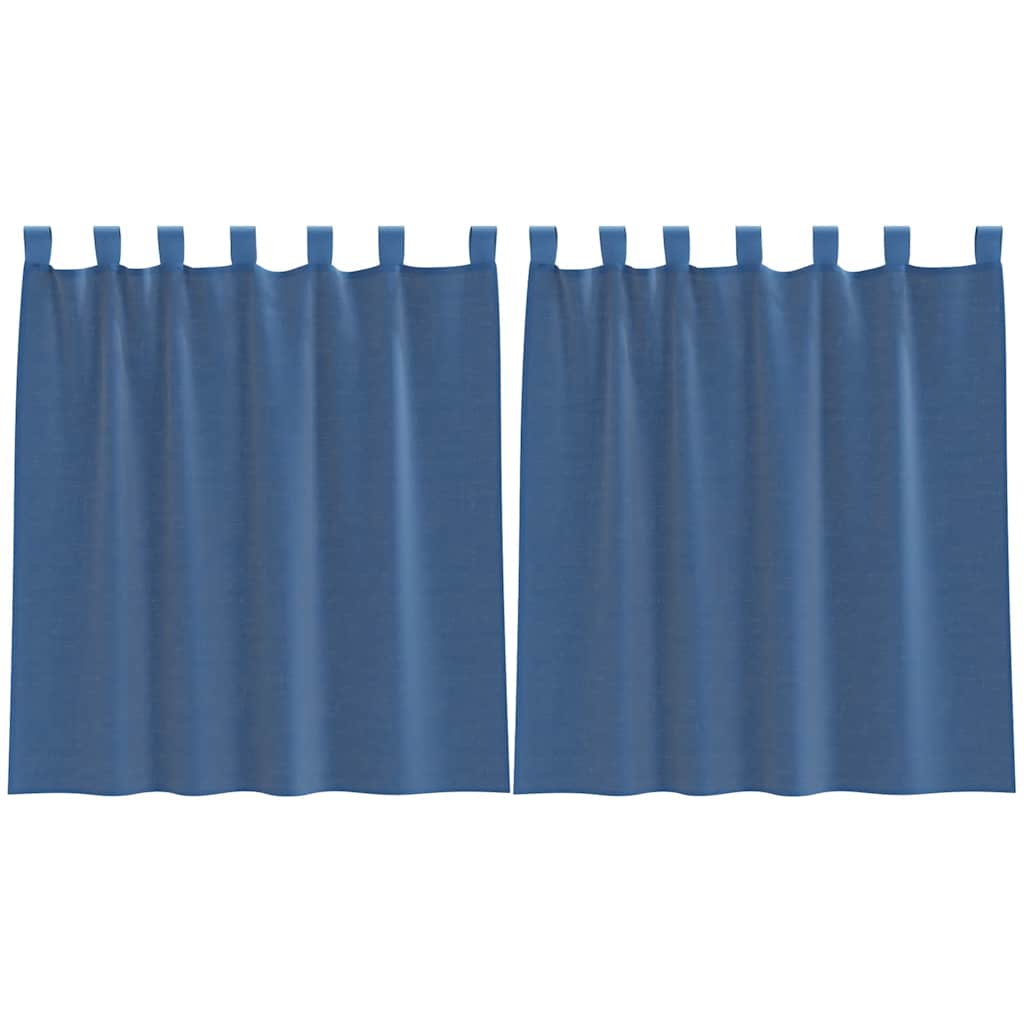 Gordijnen voile met lussen 2 st 140x140 cm koningsblauw is nu te koop bij PeponiXL, paradijselijk wonen!