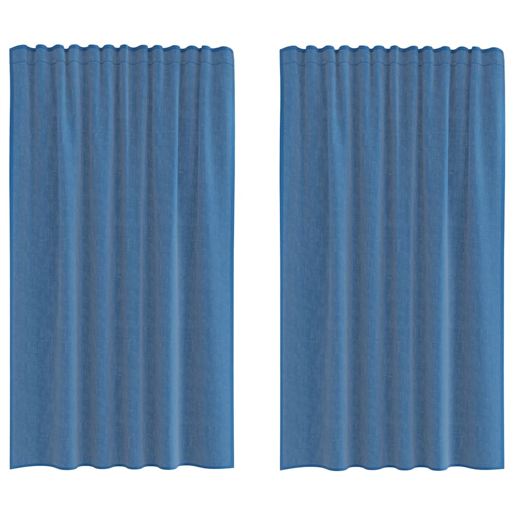 Gordijnen voile met lussen 2 st 140x175 cm koningsblauw is nu te koop bij PeponiXL, paradijselijk wonen!