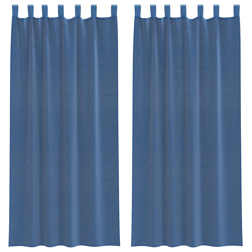 Gordijnen voile met lussen 2 st 140x245 cm koningsblauw is nu te koop bij PeponiXL, paradijselijk wonen!