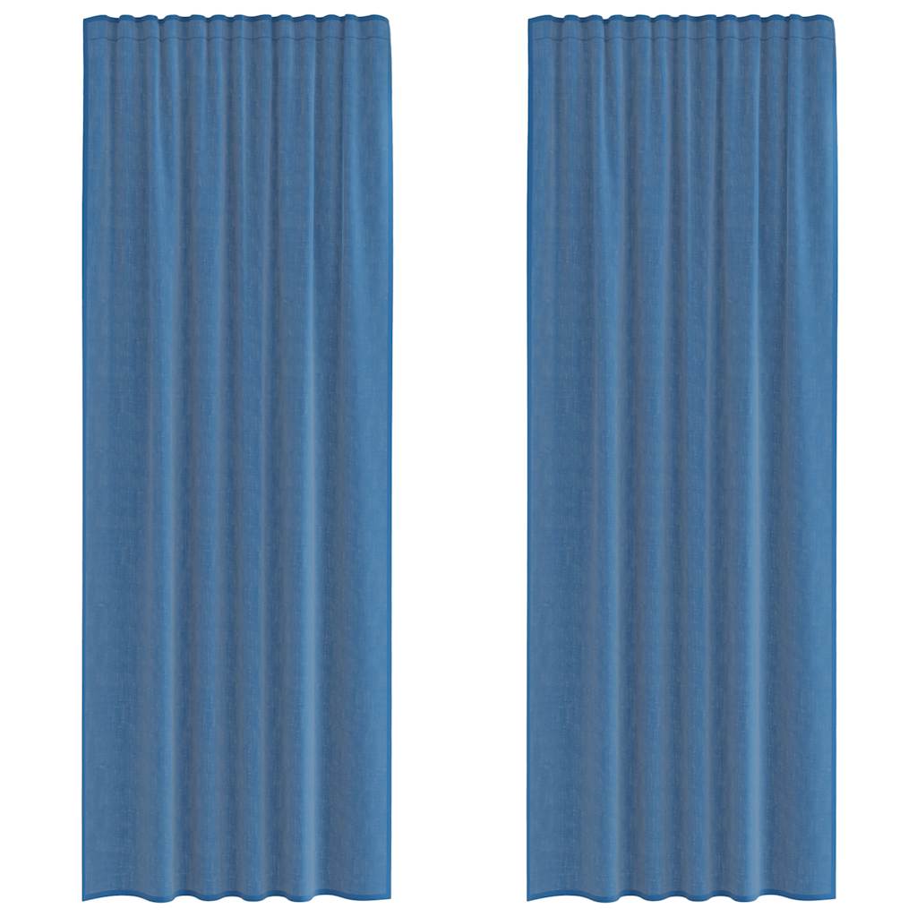 Gordijnen voile met lussen 2 st 140x260 cm koningsblauw is nu te koop bij PeponiXL, paradijselijk wonen!