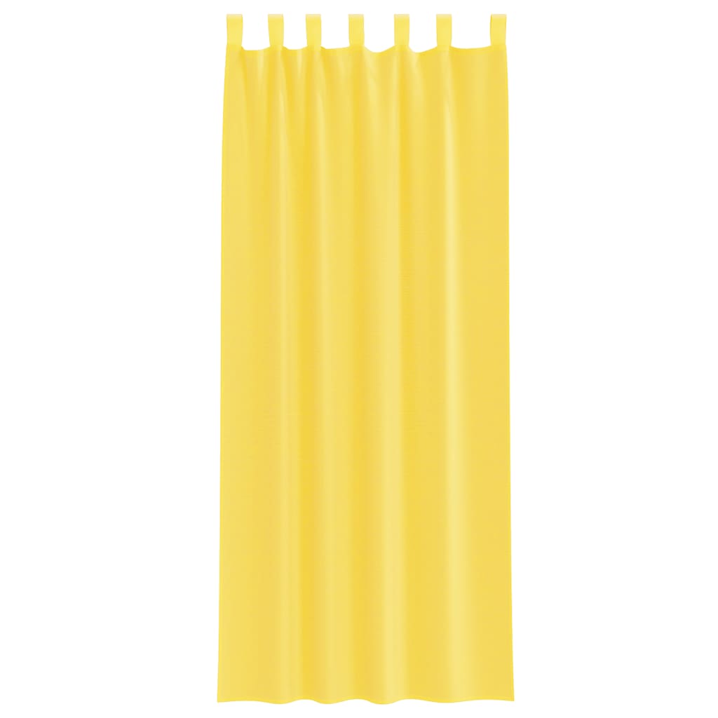 Gordijnen met lussen 2 st 140x260 cm geel is nu te koop bij PeponiXL, paradijselijk wonen!