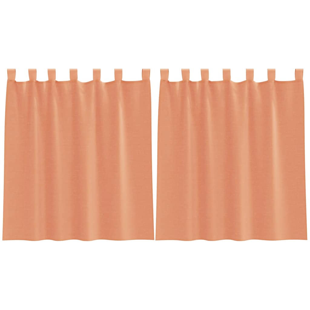 Voile gordijnen met lussen 2 st terracotta 140x140 cm is nu te koop bij PeponiXL, paradijselijk wonen!