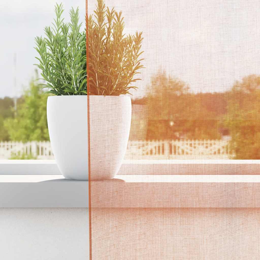 Gordijnen voile met lussen 2 st terracotta 140x175 cm is nu te koop bij PeponiXL, paradijselijk wonen!