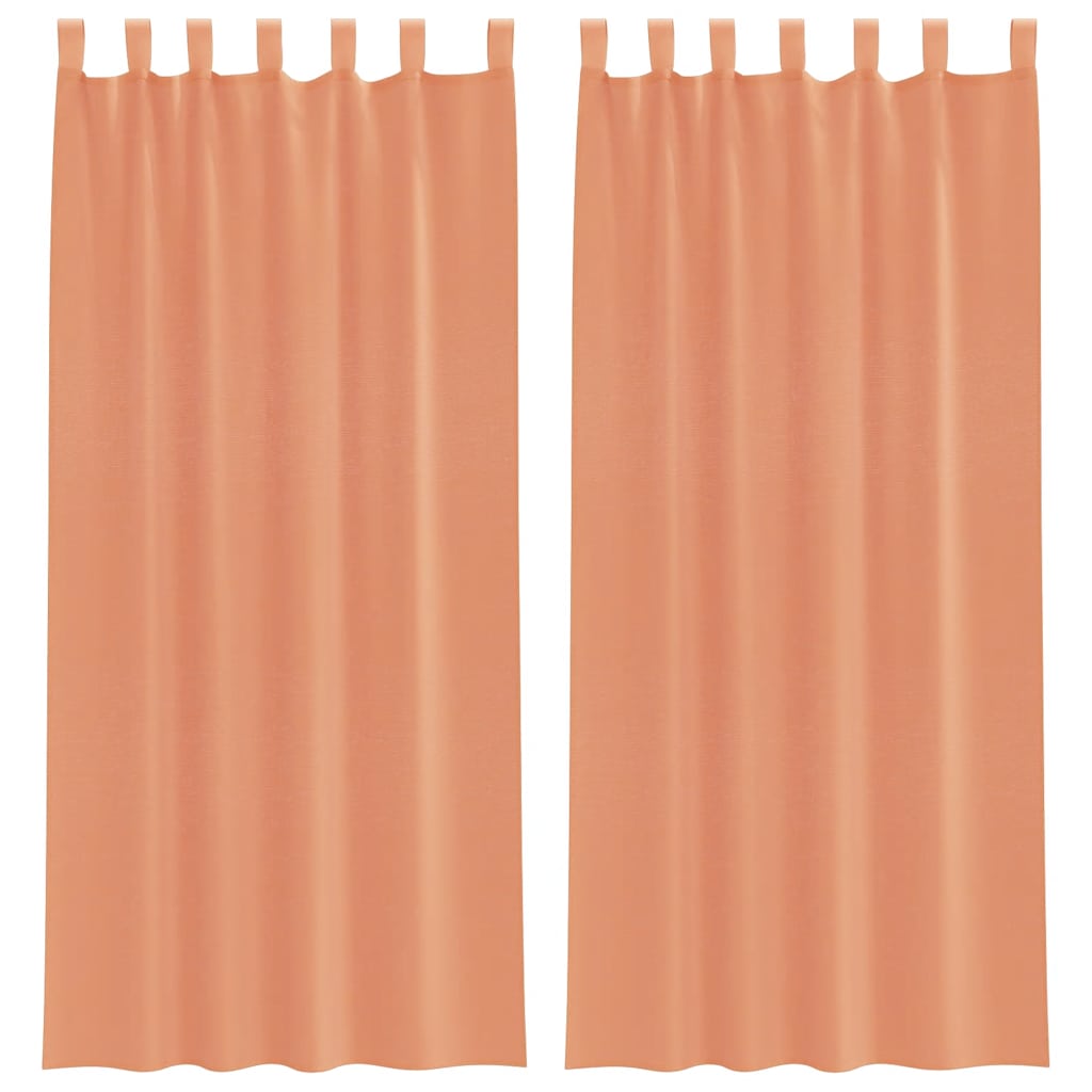 Gordijnen voile met lussen 2 st terracotta 140x225 cm is nu te koop bij PeponiXL, paradijselijk wonen!
