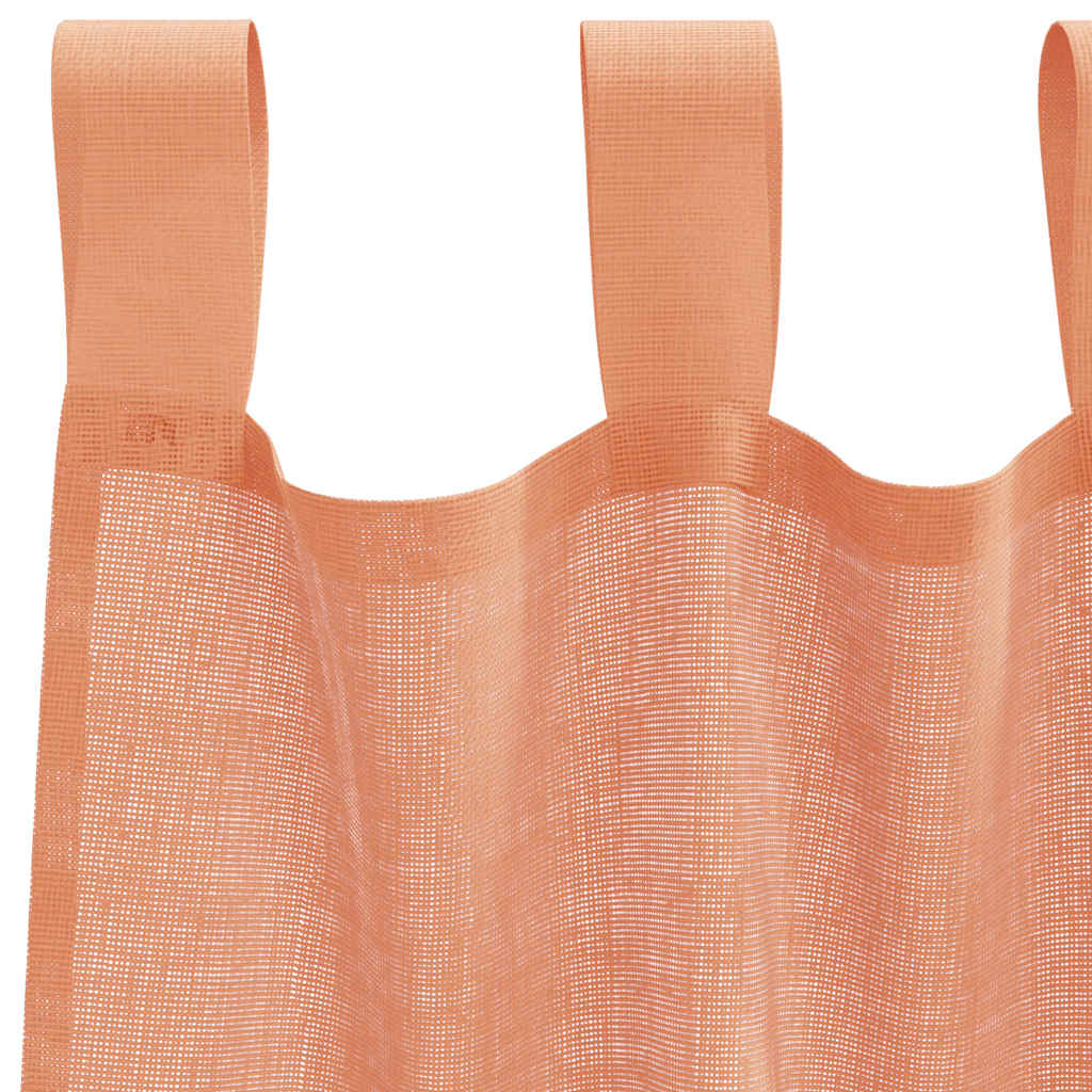 Gordijnen voile met lussen 2 st terracotta 140x225 cm is nu te koop bij PeponiXL, paradijselijk wonen!