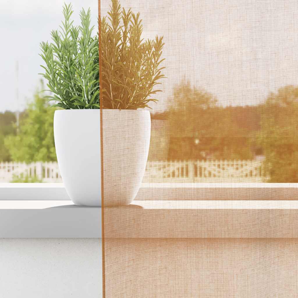 Gordijnen met lussen 2 st terracotta 140x245 cm is nu te koop bij PeponiXL, paradijselijk wonen!