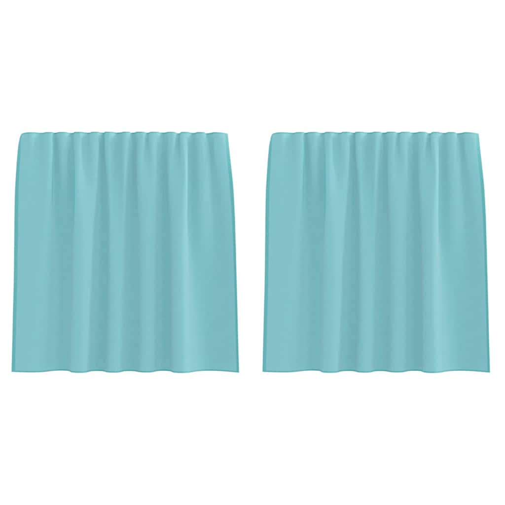 Gordijnen Voile met lussen 2 st 140x140 cm turkoois is nu te koop bij PeponiXL, paradijselijk wonen!