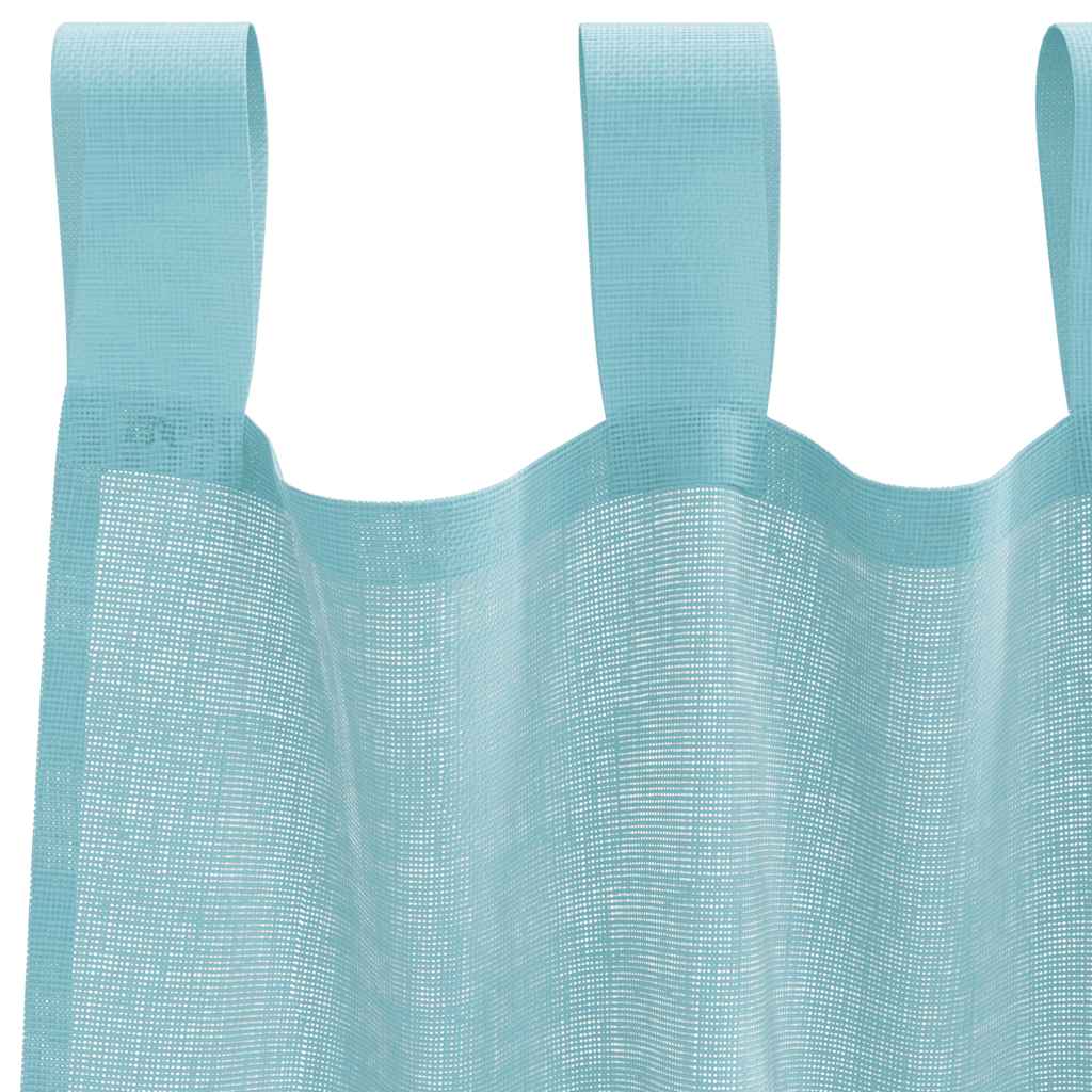 Gordijnen Voile met lussen 2 st 140x140 cm turkoois is nu te koop bij PeponiXL, paradijselijk wonen!