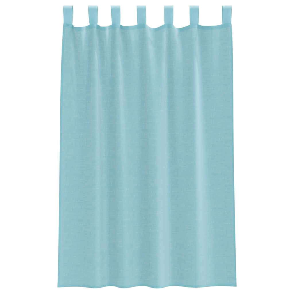 Gordijnen voile met lussen 2 st 140x175 cm turkoois is nu te koop bij PeponiXL, paradijselijk wonen!