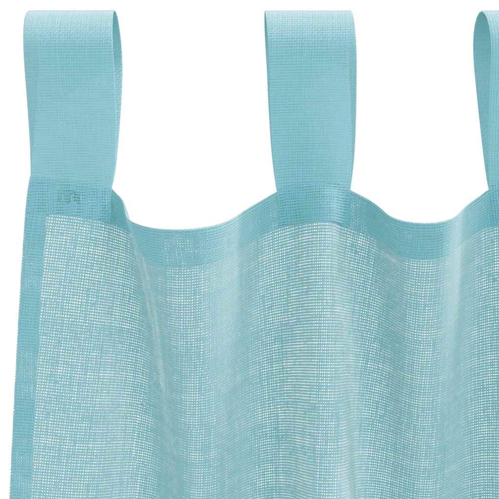 Gordijnen voile met lussen 2 st 140x175 cm turkoois is nu te koop bij PeponiXL, paradijselijk wonen!