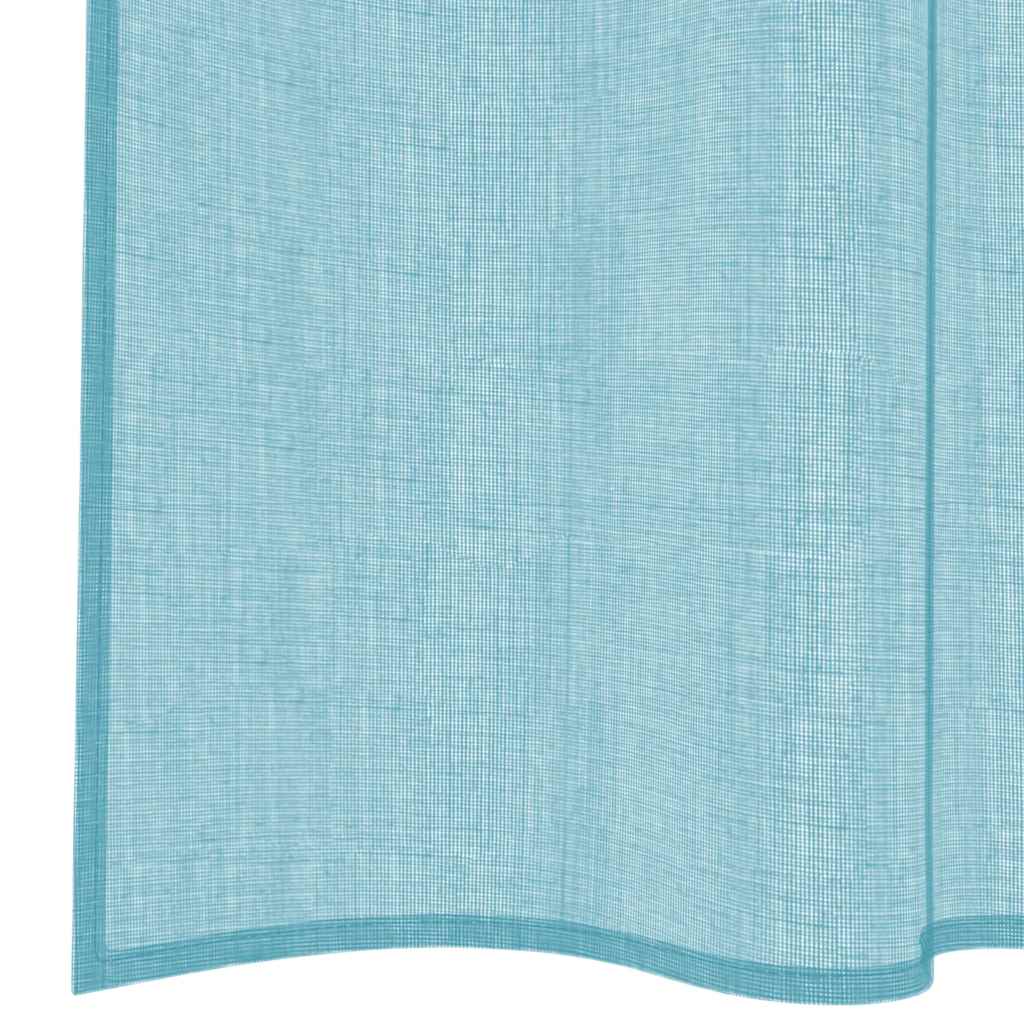 Gordijnen voile met lussen 2 st 140x245 cm turkoois is nu te koop bij PeponiXL, paradijselijk wonen!