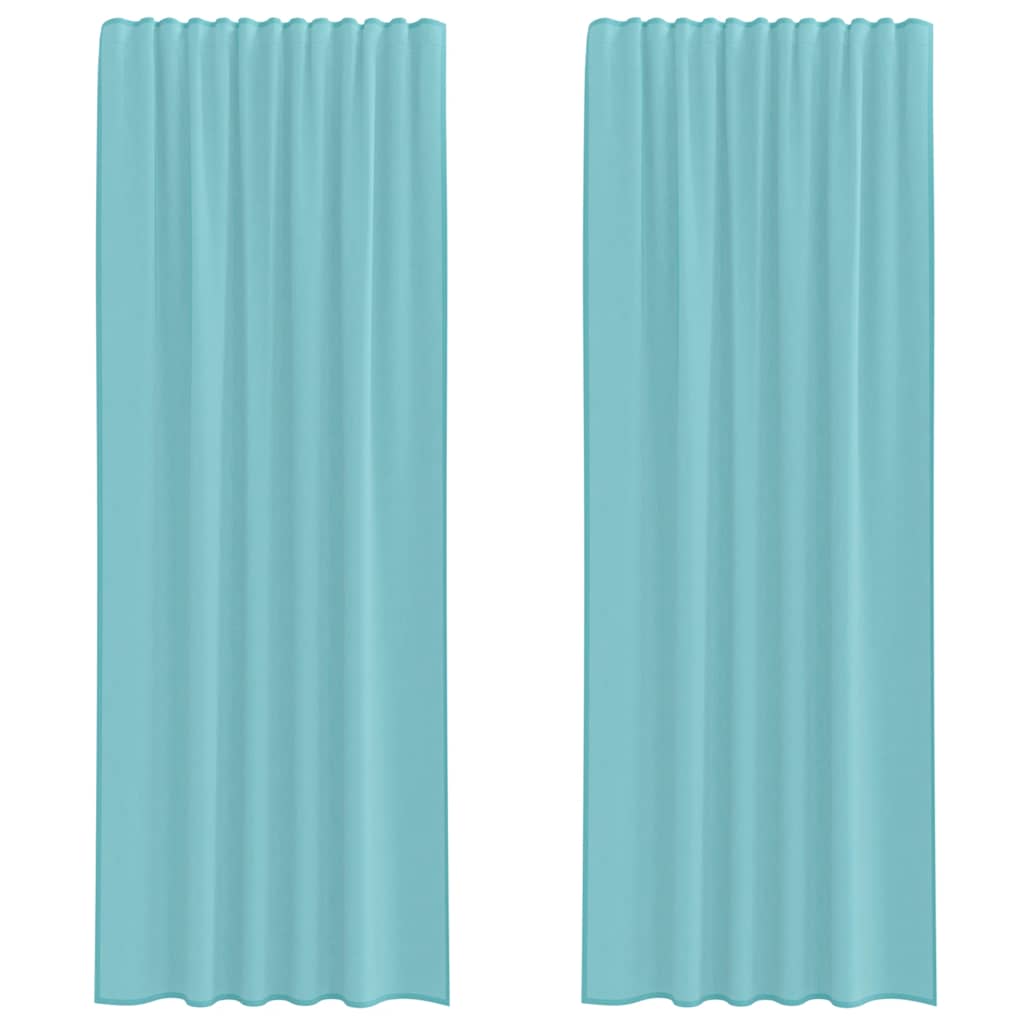 Gordijnen met lussen 2 st 140x260 cm turkoois is nu te koop bij PeponiXL, paradijselijk wonen!