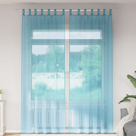 Gordijnen met lussen 2 st 140x260 cm turkoois is nu te koop bij PeponiXL, paradijselijk wonen!