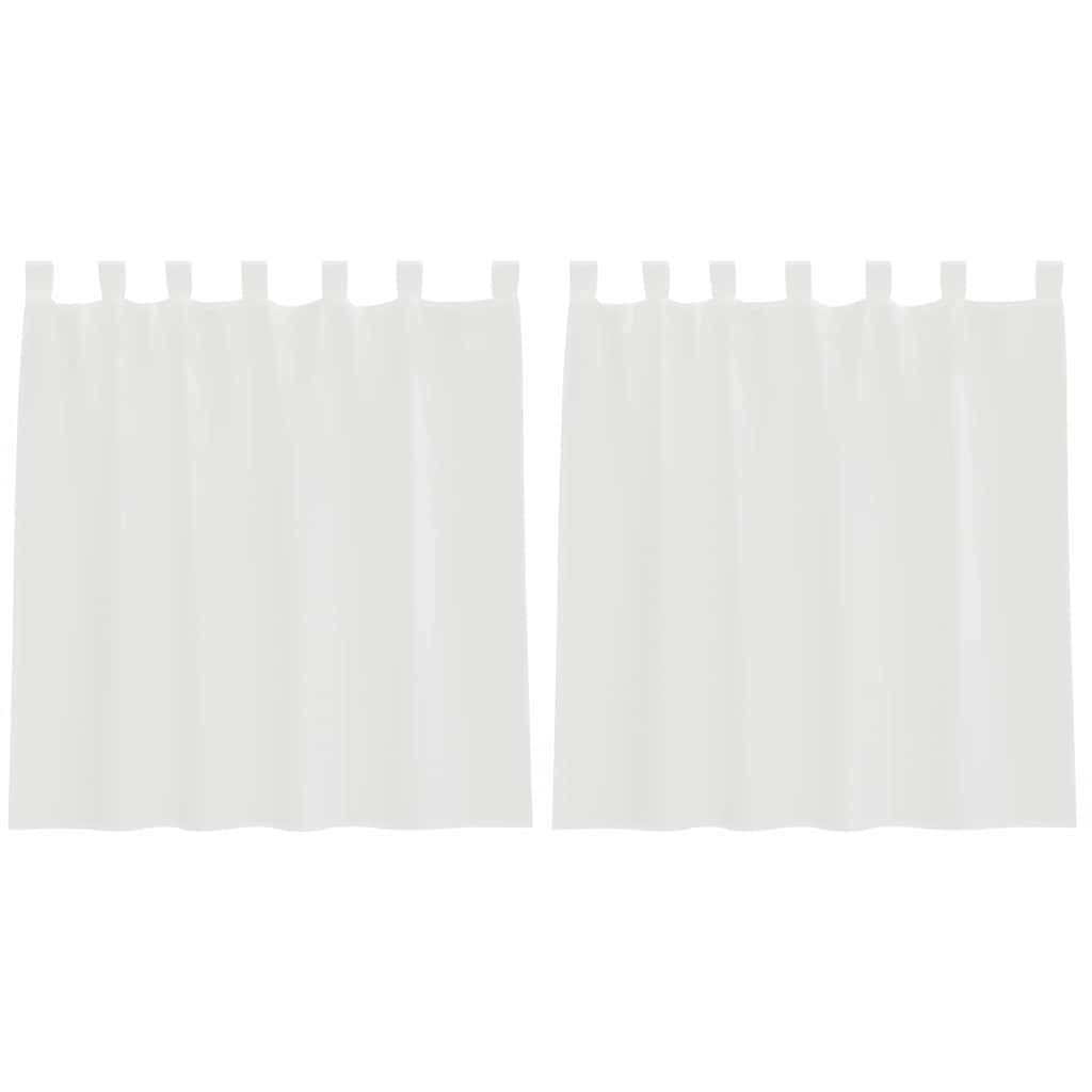 Gordijnen voile met lussen 2 st 140x140 cm wit is nu te koop bij PeponiXL, paradijselijk wonen!