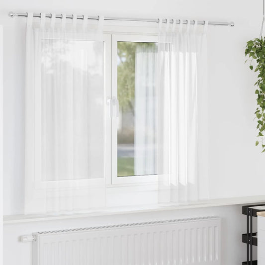 Gordijnen voile met lussen 2 st 140x140 cm wit is nu te koop bij PeponiXL, paradijselijk wonen!