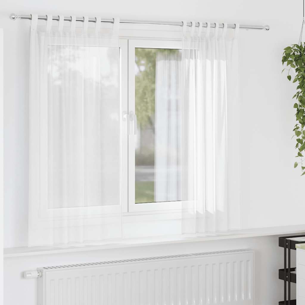 Gordijnen voile met lussen 2 st 140x175 cm wit is nu te koop bij PeponiXL, paradijselijk wonen!