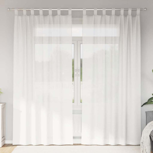 Gordijnen met lussen 2 st 140x245 cm wit is nu te koop bij PeponiXL, paradijselijk wonen!