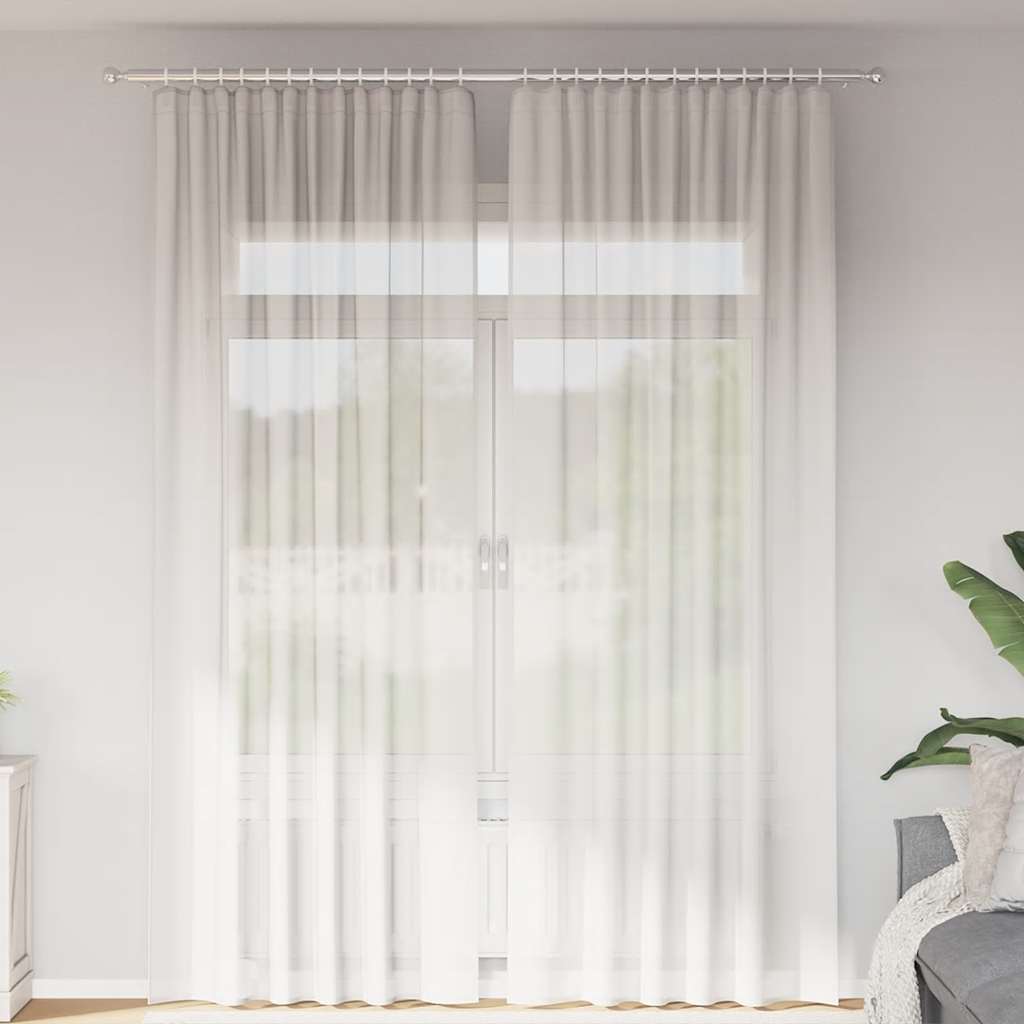 Gordijnen met lussen 2 st 140x260 cm wit is nu te koop bij PeponiXL, paradijselijk wonen!