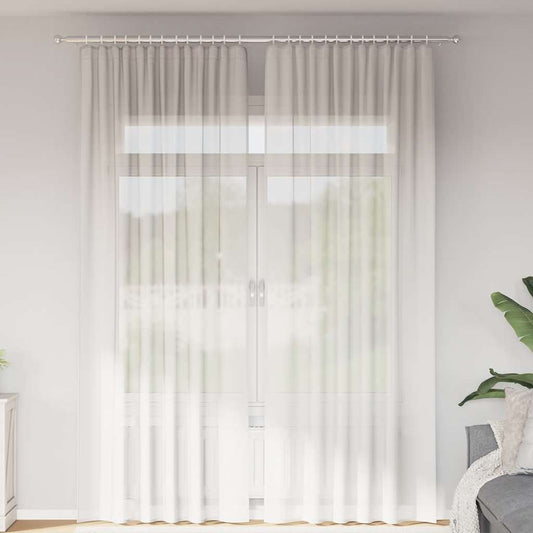 Gordijnen met lussen 2 st 140x260 cm wit is nu te koop bij PeponiXL, paradijselijk wonen!