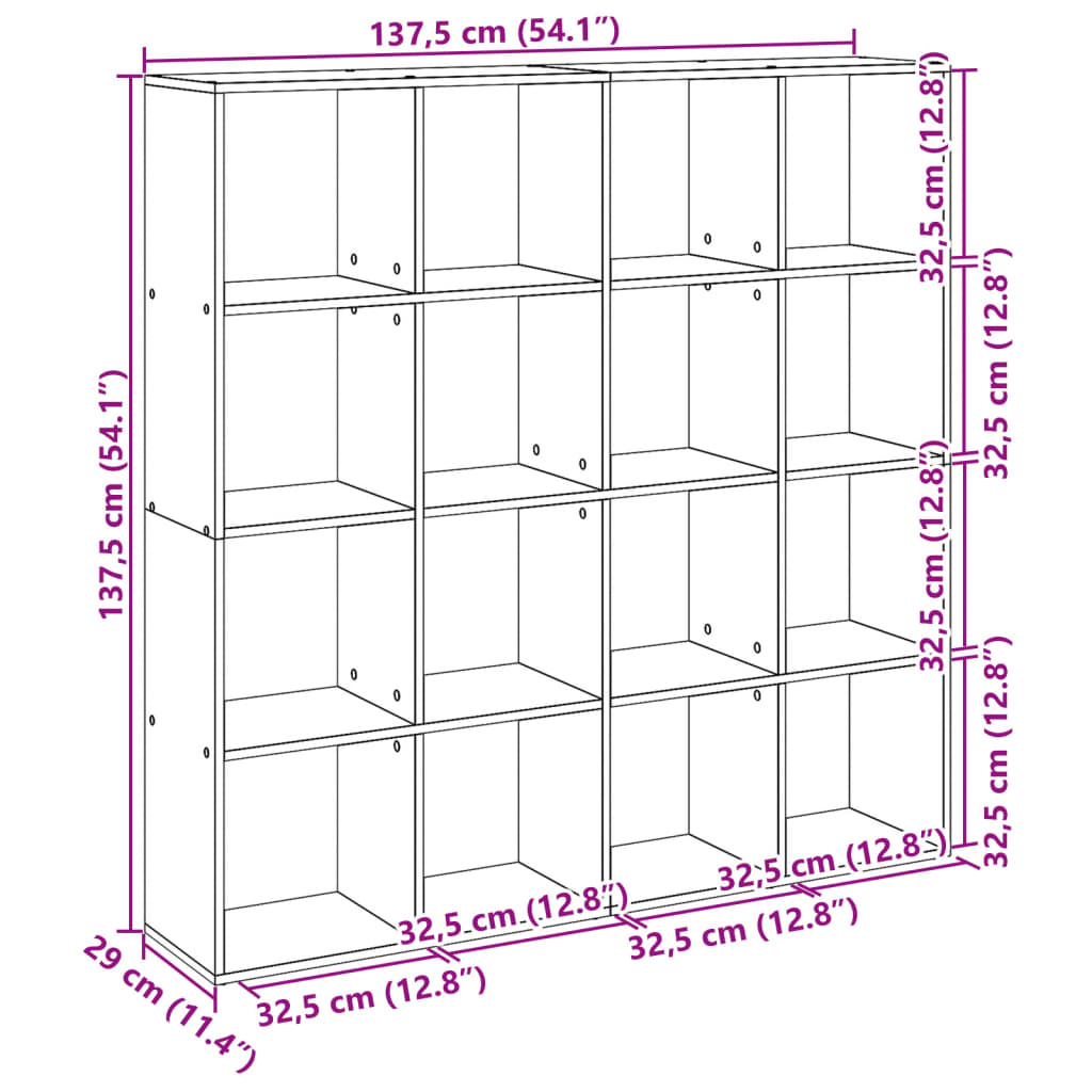 Boekenkast 137,5x29x137,5 cm bewerkt hout wit is nu te koop bij PeponiXL, paradijselijk wonen!