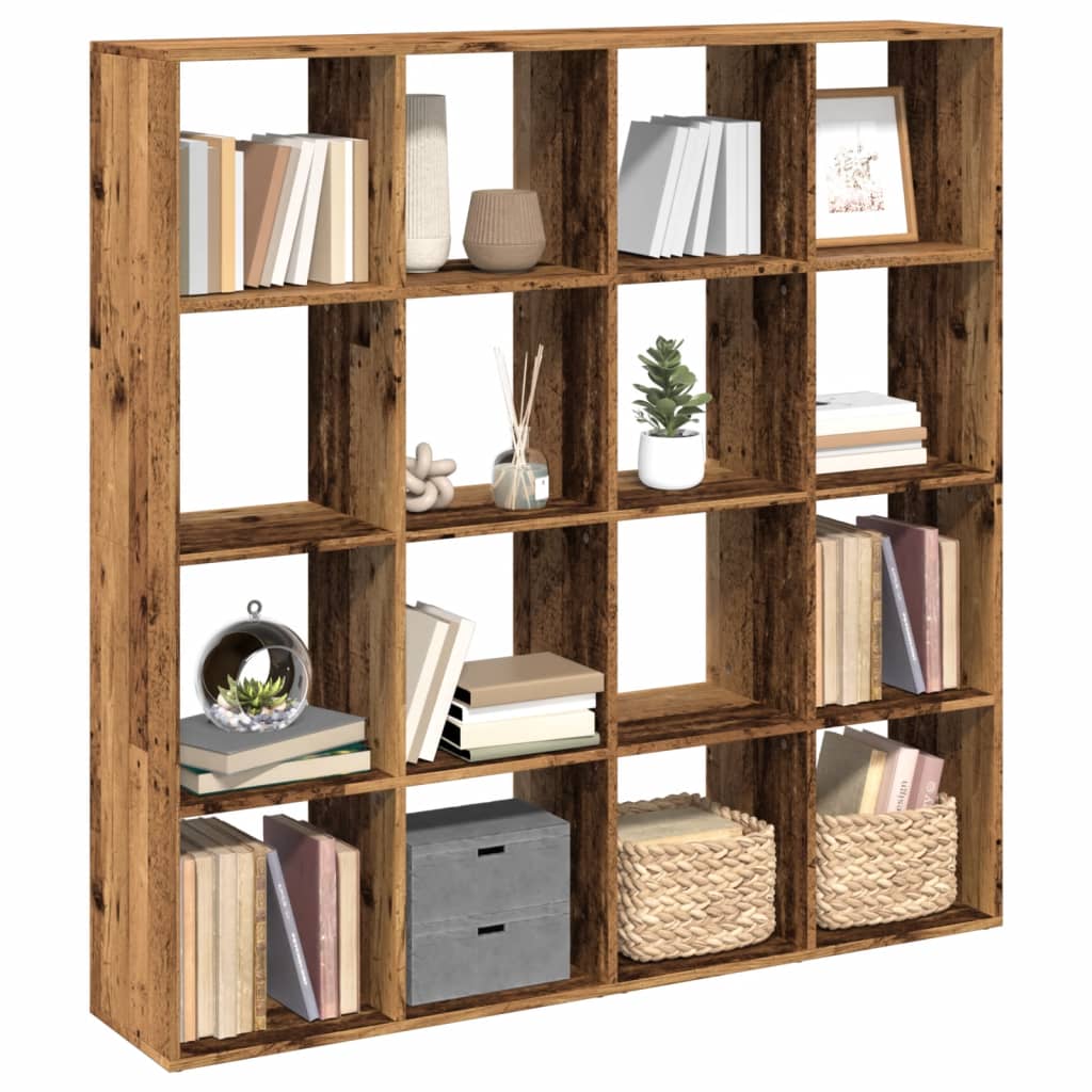 Boekenkast 137,5x29x137,5 cm bewerkt hout oud houtkleurig is nu te koop bij PeponiXL, paradijselijk wonen!