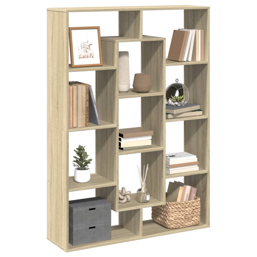 Boekenkast 102x29x143 cm bewerkt hout sonoma eikenkleurig is nu te koop bij PeponiXL, paradijselijk wonen!