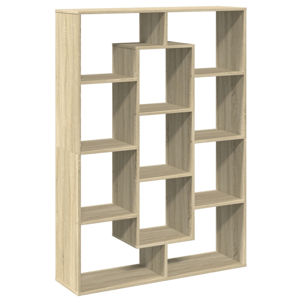 Boekenkast 102x29x143 cm bewerkt hout sonoma eikenkleurig is nu te koop bij PeponiXL, paradijselijk wonen!