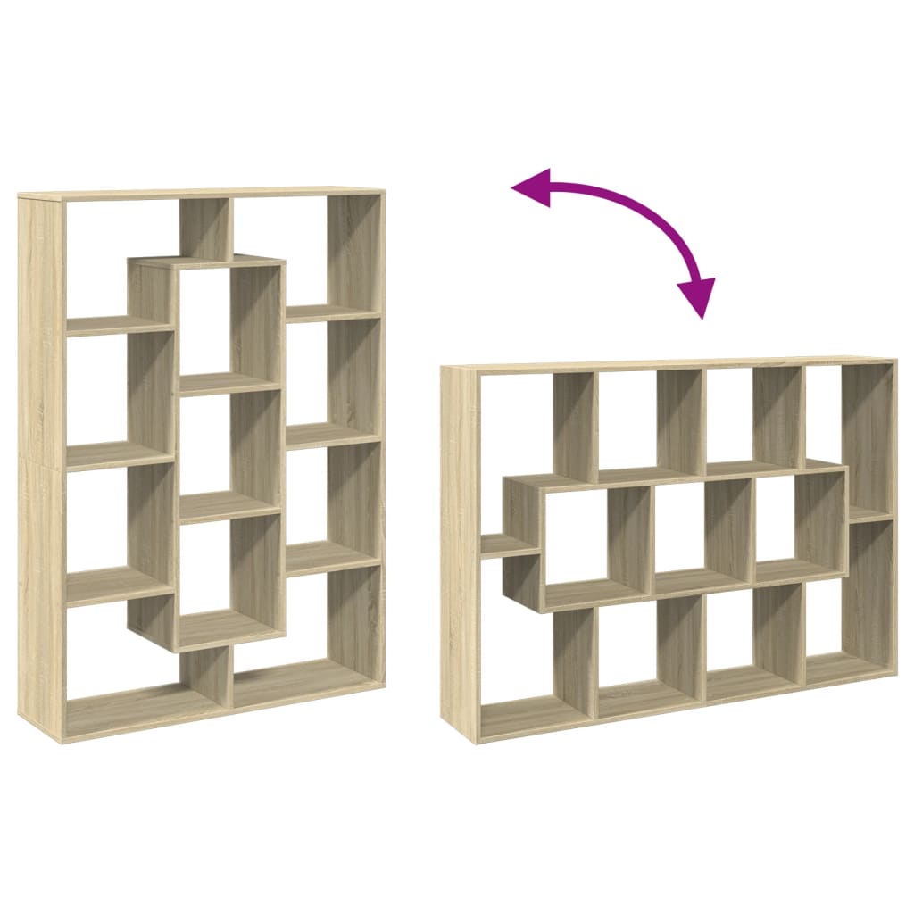 Boekenkast 102x29x143 cm bewerkt hout sonoma eikenkleurig is nu te koop bij PeponiXL, paradijselijk wonen!