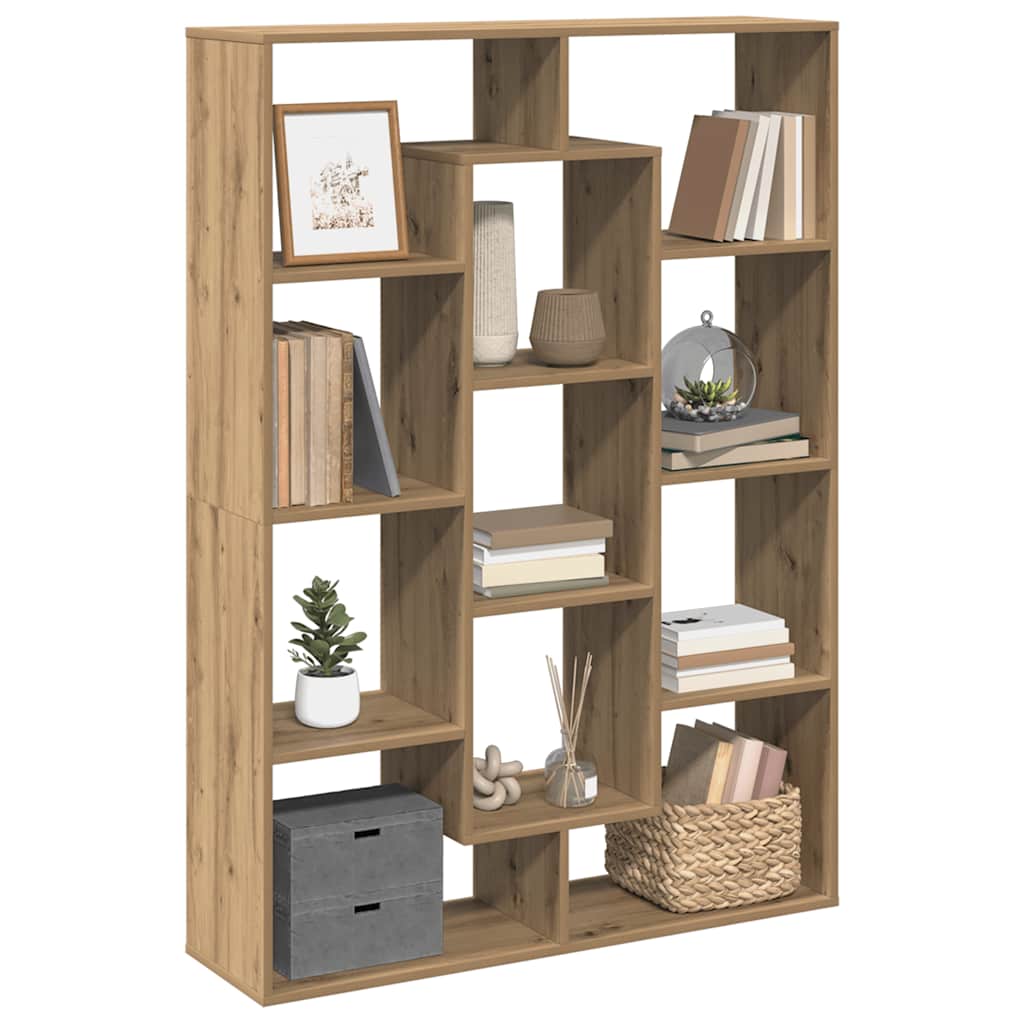 Boekenkast 102x29x143 cm bewerkt hout artisanaal eikenkleur is nu te koop bij PeponiXL, paradijselijk wonen!