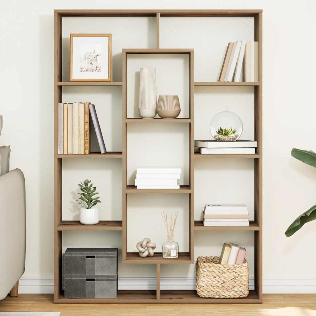Boekenkast 102x29x143 cm bewerkt hout artisanaal eikenkleur is nu te koop bij PeponiXL, paradijselijk wonen!