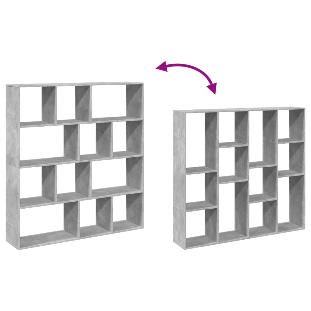 Boekenkast 132x29x141,5 cm bewerkt hout betongrijs is nu te koop bij PeponiXL, paradijselijk wonen!